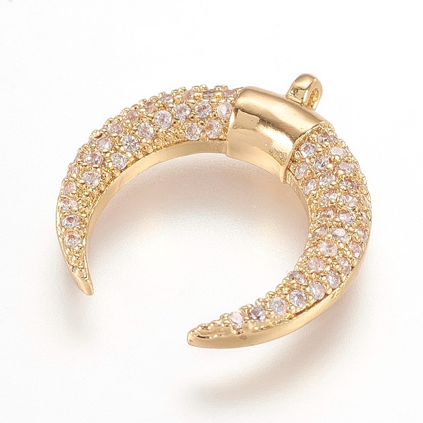 PandaHall Brass Micro Pave Cubic Zirconia Pendants, Crescent Moon/Double Horn, Real 18K Gold Plated, 18x17x3mm, Hole: 1mm Brass+Cubic..., Clear
PandaHall Brass Micro Pave Cubic Zirconia Pendants, Crescent Moon/Double Horn, Real 18K Gold Plated, 18x17x3mm, Hole: 1mm Brass+Cubic..., Clear