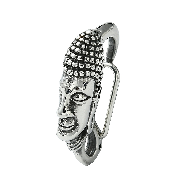 PandaHall 304 Stainless Steel Spring Gate Rings, Buddha Head, Antique Silver, 46.5x11.5x27.5mm, Hole: 9x5mm 304 Stainless Steel
PandaHall 304 Stainless Steel Spring Gate Rings, Buddha Head, Antique Silver, 46.5x11.5x27.5mm, Hole: 9x5mm 304 Stainless Steel