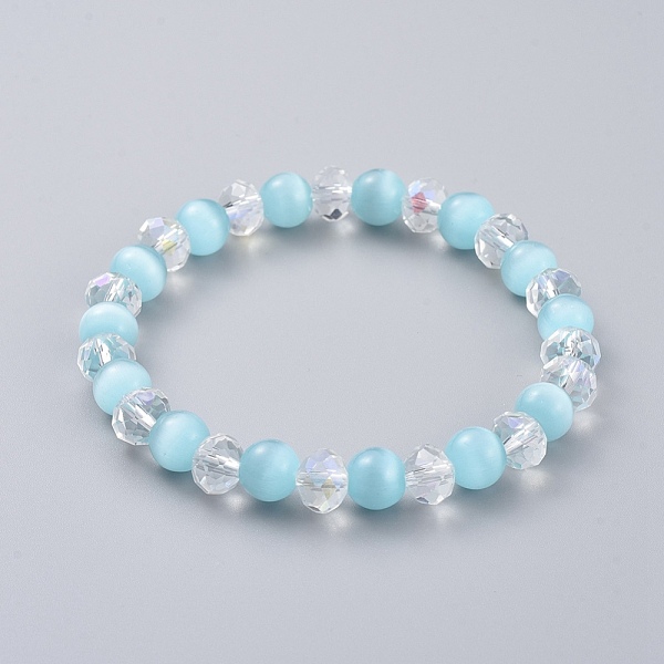 PandaHall Stretch Bracelets, with Cat Eye and Glass Beads, Deep Sky Blue, 2-1/8 inch(5.5cm) Glass Blue
PandaHall Stretch Bracelets, with Cat Eye and Glass Beads, Deep Sky Blue, 2-1/8 inch(5.5cm) Glass Blue