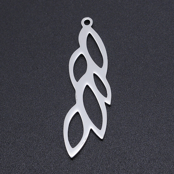 PandaHall 201 Stainless Steel Pendants, Leaf, Hollow, Stainless Steel Color, 37x11x1mm, Hole: 1.5mm 201 Stainless Steel Leaf
PandaHall 201 Stainless Steel Pendants, Leaf, Hollow, Stainless Steel Color, 37x11x1mm, Hole: 1.5mm 201 Stainless Steel Leaf