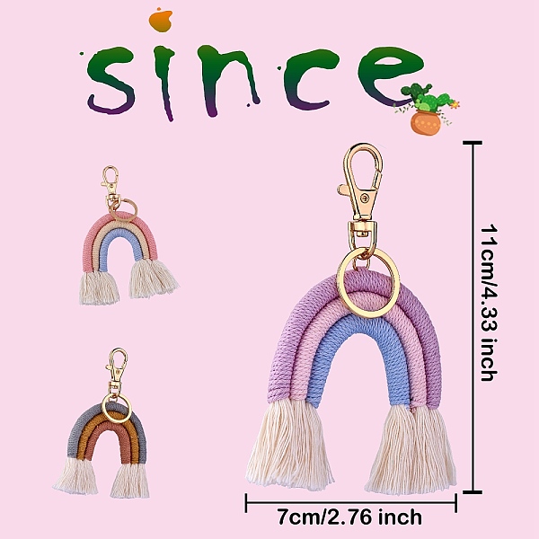 PandaHall 3Pcs Boho Rainbow Keychain Mini Macrame Rainbow Cute Keychain Weaving Rainbow Tassel Keychain for Women Girls, Colorful, 11x7cm...
PandaHall 3Pcs Boho Rainbow Keychain Mini Macrame Rainbow Cute Keychain Weaving Rainbow Tassel Keychain for Women Girls, Colorful, 11x7cm...