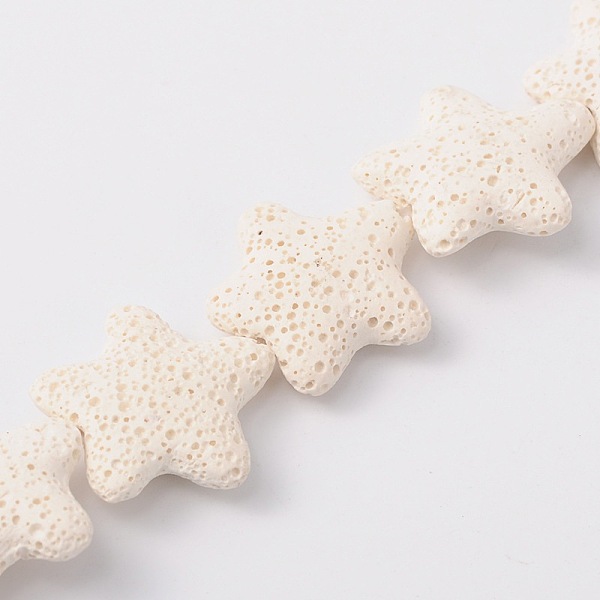 PandaHall Natural Lava Rock Beads Strands, Starfish/Sea Stars, Dyed, White, 24~25x7~8mm, Hole: 1mm, about 18pcs/strand, 15 inch Lava Rock...
PandaHall Natural Lava Rock Beads Strands, Starfish/Sea Stars, Dyed, White, 24~25x7~8mm, Hole: 1mm, about 18pcs/strand, 15 inch Lava Rock...