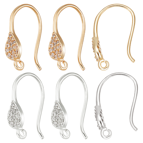 PandaHall Beebeecraft 1 Box 12Pcs Earring Hooks 18K Gold Plated Brass and Platinum Plated Brass Cubic Zirconia Teardrop Earring Hooks 2...
PandaHall Beebeecraft 1 Box 12Pcs Earring Hooks 18K Gold Plated Brass and Platinum Plated Brass Cubic Zirconia Teardrop Earring Hooks 2...