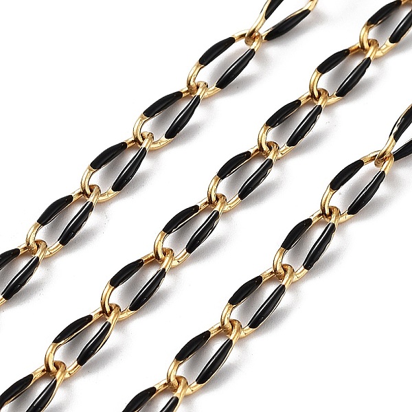 PandaHall 304 Stainless Steel Handmade Beaded Chain, with Enamel, with Spool, Soldered, Real 18K Gold Plated, Oval, Black, 9x4x1mm, about...
PandaHall 304 Stainless Steel Handmade Beaded Chain, with Enamel, with Spool, Soldered, Real 18K Gold Plated, Oval, Black, 9x4x1mm, about...