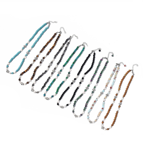PandaHall Gemstone & Natural Pearl & Glass Beaded Necklace with 304 Stainless Steel Clasp for Women, 17.52 inch(44.5cm) Mixed Stone
PandaHall Gemstone & Natural Pearl & Glass Beaded Necklace with 304 Stainless Steel Clasp for Women, 17.52 inch(44.5cm) Mixed Stone