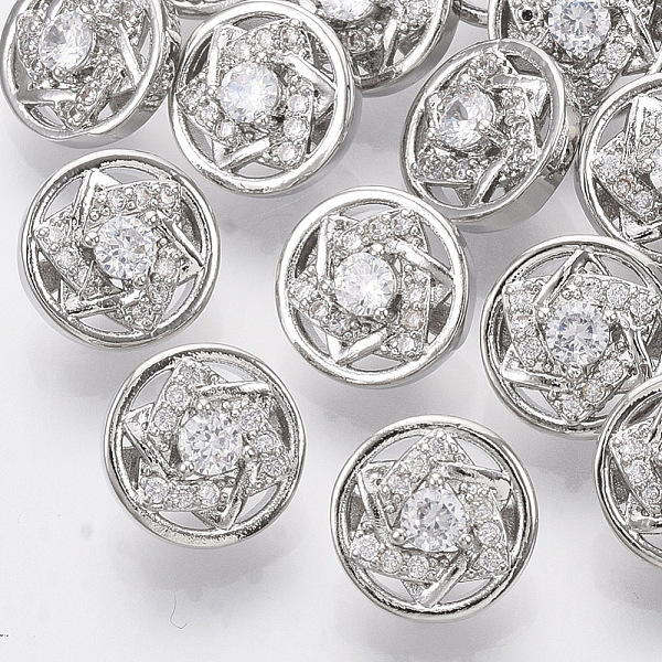 PandaHall Brass Shank Buttons, with Micro Pave Cubic Zirconia, Flat Round with Star, Clear, Platinum, 10x7mm, Hole: 1.4mm Brass Flat Round...
PandaHall Brass Shank Buttons, with Micro Pave Cubic Zirconia, Flat Round with Star, Clear, Platinum, 10x7mm, Hole: 1.4mm Brass Flat Round...
