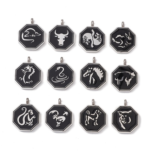 PandaHall 304 Stainless Steel Enamel Pendants, Octagon, Stainless Steel Color, Mixed Patterns, 31x25x4mm, Hole: 4mm 304 Stainless Steel..., Black
PandaHall 304 Stainless Steel Enamel Pendants, Octagon, Stainless Steel Color, Mixed Patterns, 31x25x4mm, Hole: 4mm 304 Stainless Steel..., Black