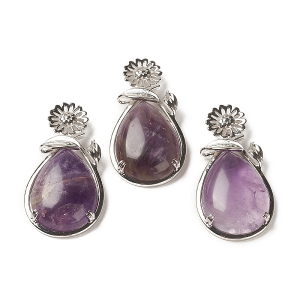 PandaHall Natural Amethyst Pendants, with Brass Findings, Flower with Teardrop, 56x28x8mm, Hole: 5x2.5mm Amethyst Teardrop
PandaHall Natural Amethyst Pendants, with Brass Findings, Flower with Teardrop, 56x28x8mm, Hole: 5x2.5mm Amethyst Teardrop