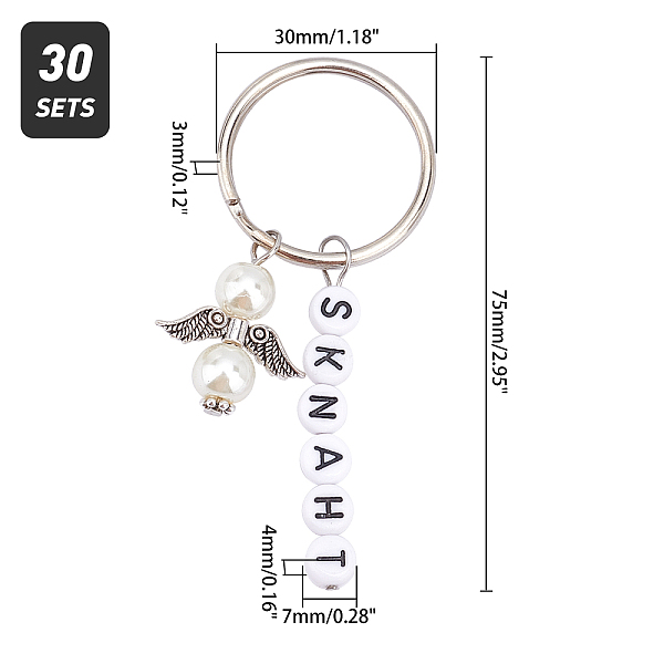 PandaHall CHGCRAFT DIY Angel Pearl Keychain, Glass Pearlized Round Pearl Beads Strands, 60Pcs Wing Alloy Beads, 180Pcs Acrylic Letter Beads..., Multicolor
PandaHall CHGCRAFT DIY Angel Pearl Keychain, Glass Pearlized Round Pearl Beads Strands, 60Pcs Wing Alloy Beads, 180Pcs Acrylic Letter Beads..., Multicolor