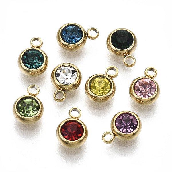 PandaHall Vacuum Plating 201 Stainless Steel Rhinestone Charms, Birthstone Charms, Flat Round, Real 18K Gold Plated, Mixed Color, 8.5x6x3mm..., Multicolor
PandaHall Vacuum Plating 201 Stainless Steel Rhinestone Charms, Birthstone Charms, Flat Round, Real 18K Gold Plated, Mixed Color, 8.5x6x3mm..., Multicolor