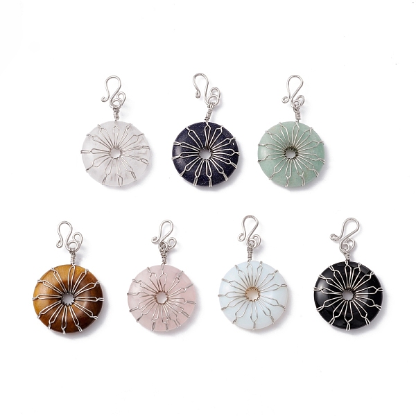 PandaHall Natural & Synthetic Gemstone Big Pendants, with Platinum Plated Brass Wires Wrapped, Flat Round, 50~53.5x30~31x7.5mm, Hole: 7.55mm...
PandaHall Natural & Synthetic Gemstone Big Pendants, with Platinum Plated Brass Wires Wrapped, Flat Round, 50~53.5x30~31x7.5mm, Hole: 7.55mm...