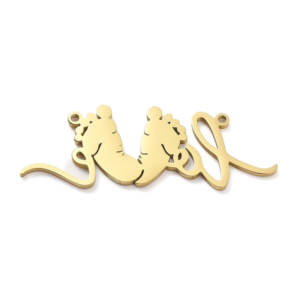 PandaHall 304 Stainless Steel Connector Charms, Footprint with Word Love Links, Real 18K Gold Plated, 13.5x37.5x1mm, Hole: 1.2mm 304...
PandaHall 304 Stainless Steel Connector Charms, Footprint with Word Love Links, Real 18K Gold Plated, 13.5x37.5x1mm, Hole: 1.2mm 304...