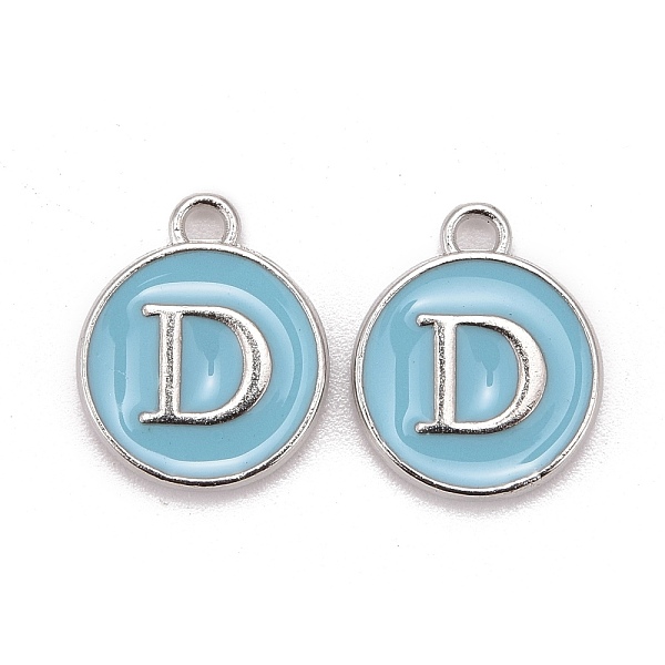 PandaHall Platinum Plated Alloy Enamel Charms, Cadmium Free & Lead Free, Enamelled Sequins, Flat Round with Letter, Sky Blue, Letter.D...
PandaHall Platinum Plated Alloy Enamel Charms, Cadmium Free & Lead Free, Enamelled Sequins, Flat Round with Letter, Sky Blue, Letter.D...