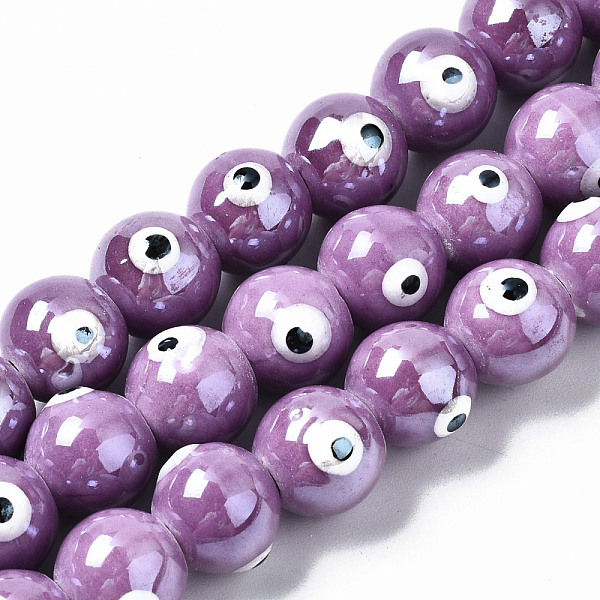 PandaHall Handmade Porcelain Ceramic Beads Strands, Bright Glazed Porcelain, Round with Evil Eye, Medium Orchid, 10.5mm, Hole: 1.8mm, about...
PandaHall Handmade Porcelain Ceramic Beads Strands, Bright Glazed Porcelain, Round with Evil Eye, Medium Orchid, 10.5mm, Hole: 1.8mm, about...