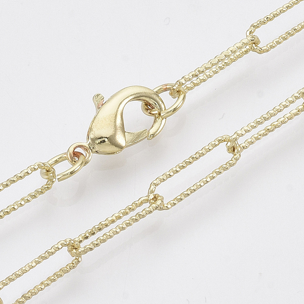 PandaHall Brass Textured Paperclip Chain Necklace Making, with Lobster Claw Clasps, Light Gold, 23.81 inch(60.5cm), Link: 11.5x3.5x0.8mm...
PandaHall Brass Textured Paperclip Chain Necklace Making, with Lobster Claw Clasps, Light Gold, 23.81 inch(60.5cm), Link: 11.5x3.5x0.8mm...