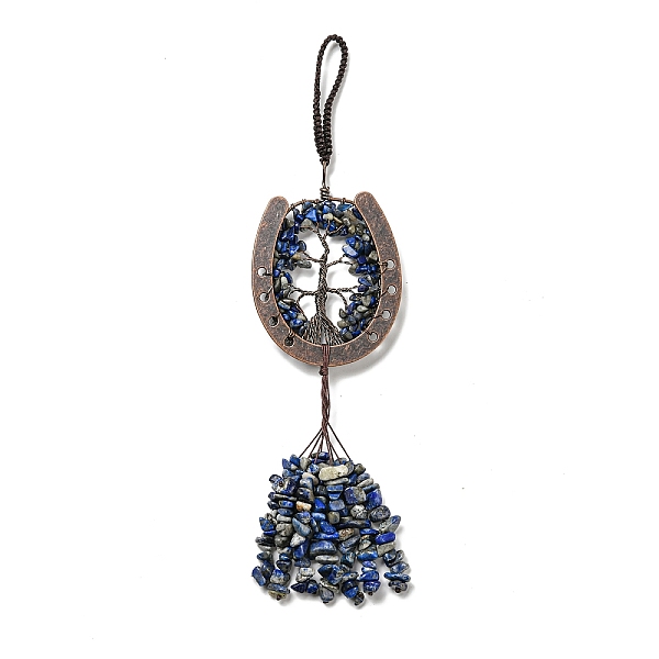 PandaHall Natural Lapis Lazuli Chip Tree of Life Pendants Decoration, Brass Horse Shose Tassel Gems Hanging Ornaments, 220mm, Pendant...
PandaHall Natural Lapis Lazuli Chip Tree of Life Pendants Decoration, Brass Horse Shose Tassel Gems Hanging Ornaments, 220mm, Pendant...
