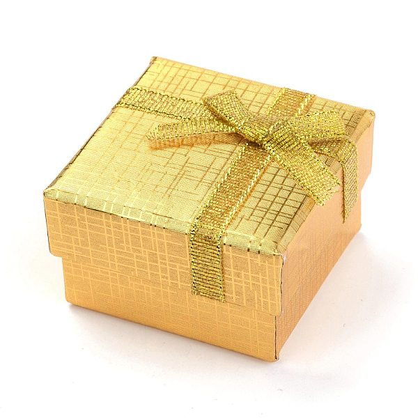 PandaHall Cardboard Box Ring Boxes, with Bowknot, Square, Gold, 5x5x3.1cm Paper Square Gold
PandaHall Cardboard Box Ring Boxes, with Bowknot, Square, Gold, 5x5x3.1cm Paper Square Gold