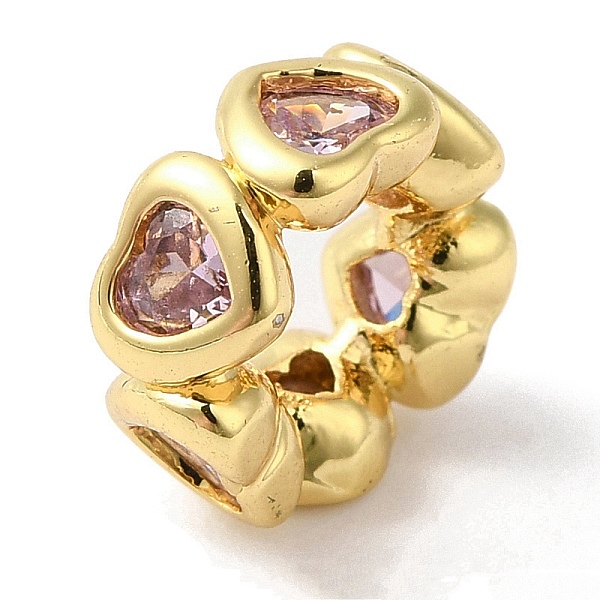 PandaHall Rack Plating Brass Micro Pave Cubic Zirconia European Beads, Long-Lasting Plated, Lead Free & Cadmium Free, Round Ring with Heart..., Pink
PandaHall Rack Plating Brass Micro Pave Cubic Zirconia European Beads, Long-Lasting Plated, Lead Free & Cadmium Free, Round Ring with Heart..., Pink