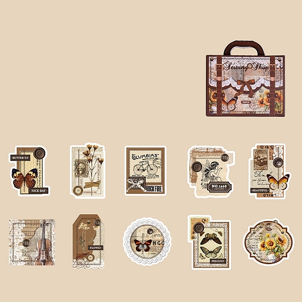 PandaHall 30Pcs 10 Styles Vintage Floral Paper Decorative Stickers, Self-adhesive Decals, for DIY Scrapbooking, Sienna, Packing: 65x65x10mm..., Brown
PandaHall 30Pcs 10 Styles Vintage Floral Paper Decorative Stickers, Self-adhesive Decals, for DIY Scrapbooking, Sienna, Packing: 65x65x10mm..., Brown