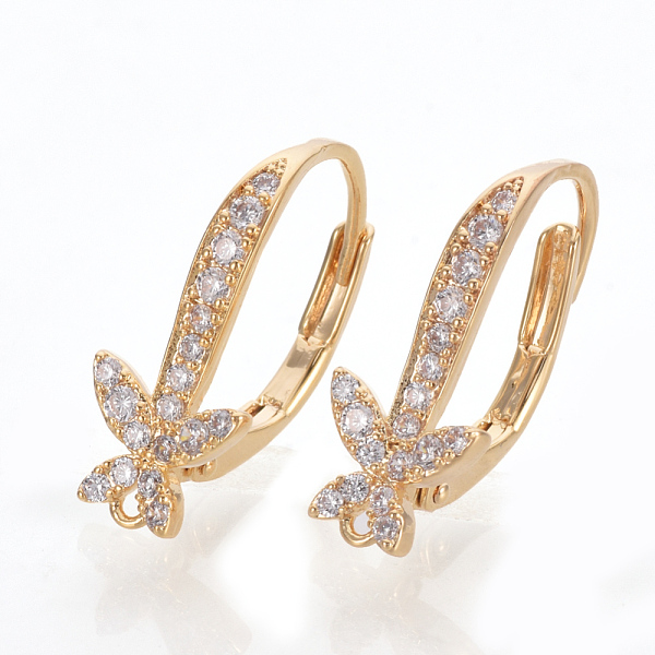 PandaHall Brass Cubic Zirconia Leverback Earring Findings, with Loop, Nickel Free, Real 18K Gold Plated, 18.5x11x7.5mm, Hole: 1mm, pin..., Clear
PandaHall Brass Cubic Zirconia Leverback Earring Findings, with Loop, Nickel Free, Real 18K Gold Plated, 18.5x11x7.5mm, Hole: 1mm, pin..., Clear