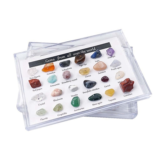 PandaHall Natural Gemstones Nuggets Collections, for Earth Science Teaching, Box: 90x60x20mm, Gemstone: 8~14x5~8mm, 24pcs/box Mixed Stone...
PandaHall Natural Gemstones Nuggets Collections, for Earth Science Teaching, Box: 90x60x20mm, Gemstone: 8~14x5~8mm, 24pcs/box Mixed Stone...
