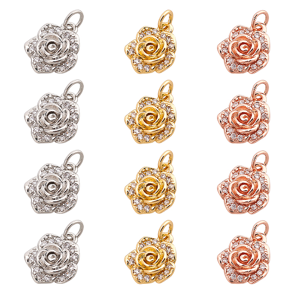 PandaHall 12 Pcs Rose Cubic Zirconia Pendant Charms, 3 Colors Plated Flower Charms Pave Clear CZ Brass Pendant for DIY Necklace Jewelry...
PandaHall 12 Pcs Rose Cubic Zirconia Pendant Charms, 3 Colors Plated Flower Charms Pave Clear CZ Brass Pendant for DIY Necklace Jewelry...