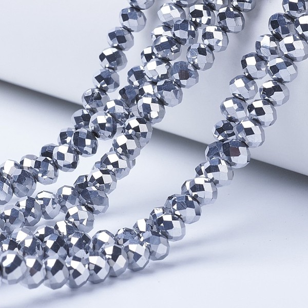 PandaHall Electroplate Transparent Glass Beads Strands, Full Plated, Faceted, Rondelle, Platinum Plated, 3x2mm, Hole: 0.8mm, about...
PandaHall Electroplate Transparent Glass Beads Strands, Full Plated, Faceted, Rondelle, Platinum Plated, 3x2mm, Hole: 0.8mm, about...
