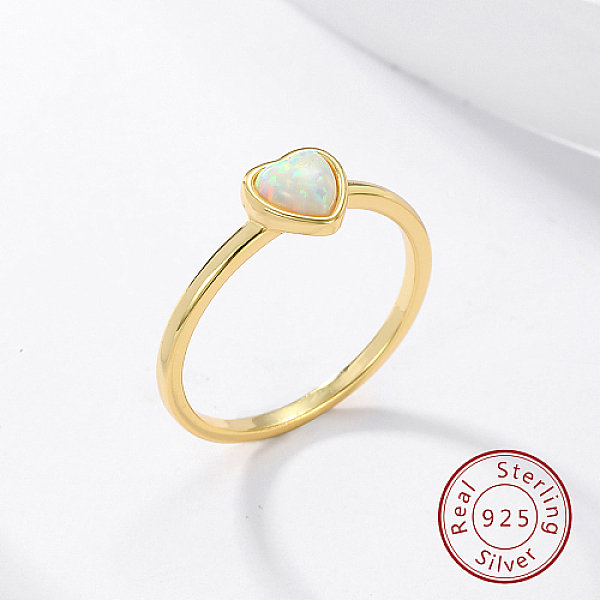 PandaHall Honeydew Synthetic Opal Heart Finger Ring, 925 Sterling Silver Rings, Golden, Inner Diameter: 16mm Sterling Silver Heart Green
PandaHall Honeydew Synthetic Opal Heart Finger Ring, 925 Sterling Silver Rings, Golden, Inner Diameter: 16mm Sterling Silver Heart Green