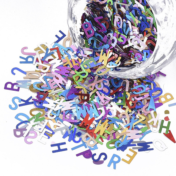 PandaHall Ornament Accessories, PET Plastic Paillette/Sequins Beads, No Hole/Undrilled Beads, Mixed Letters, Mixed Color, 1~5x1~3.5x0.1mm..., Multicolor
PandaHall Ornament Accessories, PET Plastic Paillette/Sequins Beads, No Hole/Undrilled Beads, Mixed Letters, Mixed Color, 1~5x1~3.5x0.1mm..., Multicolor