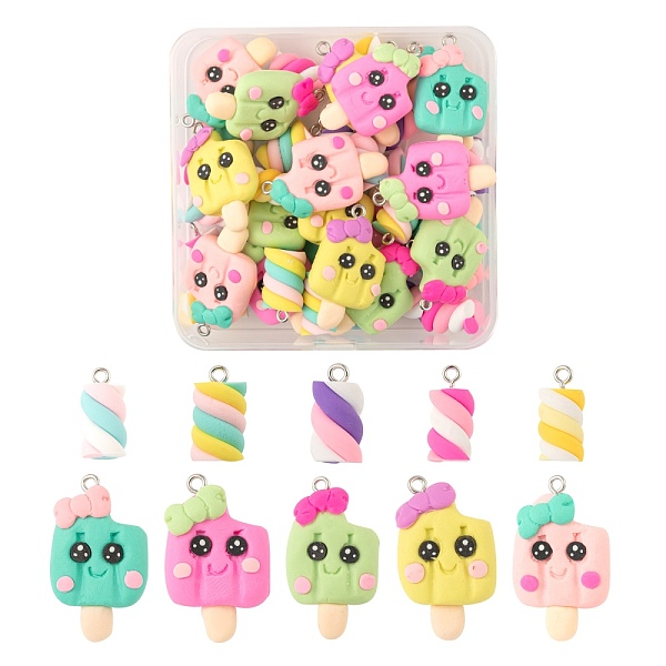 PandaHall 40Pcs 10 Style Handmade Polymer Clay Charms, with Platinum Tone Iron Findings, Ice Cream, Marshmallow, Mixed Color..., Multicolor
PandaHall 40Pcs 10 Style Handmade Polymer Clay Charms, with Platinum Tone Iron Findings, Ice Cream, Marshmallow, Mixed Color..., Multicolor