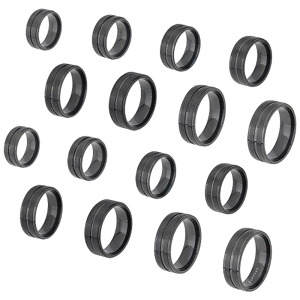 PandaHall UNICRAFTALE 16pcs Black Stainless Steel Grooved Finger Ring 8 Sizes Blank Core Ring Hypoallergenic Metal Ring for Inlay Ring...
PandaHall UNICRAFTALE 16pcs Black Stainless Steel Grooved Finger Ring 8 Sizes Blank Core Ring Hypoallergenic Metal Ring for Inlay Ring...