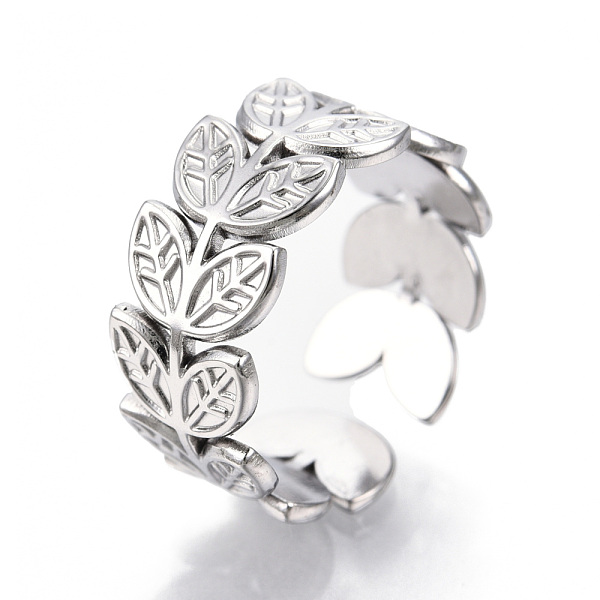 PandaHall 304 Stainless Steel Leaf Cuff Rings, Wide Band Rings, Open Rings for Women Girls, Stainless Steel Color, US Size 7(17.7mm) 304...
PandaHall 304 Stainless Steel Leaf Cuff Rings, Wide Band Rings, Open Rings for Women Girls, Stainless Steel Color, US Size 7(17.7mm) 304...