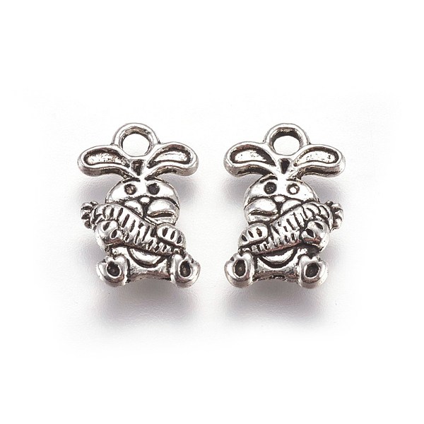PandaHall Tibetan Style Rabbit Alloy Charms, Bunny with Carrot Pendants, Cadmium Free & Lead Free, Antique Silver, 14.5x10x2.5mm, Hole: 2mm...
PandaHall Tibetan Style Rabbit Alloy Charms, Bunny with Carrot Pendants, Cadmium Free & Lead Free, Antique Silver, 14.5x10x2.5mm, Hole: 2mm...
