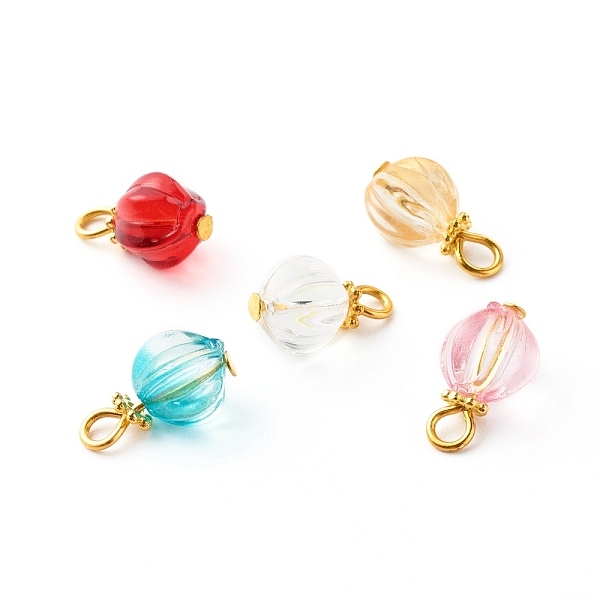PandaHall Glass Charms, with Iron Head Pin & Tibetan Style Alloy Spacer Bead, Pumpkin, Mixed Color, 14x8~8.5mm, Hole: 3x2.5mm Alloy+Glass..., Multicolor
PandaHall Glass Charms, with Iron Head Pin & Tibetan Style Alloy Spacer Bead, Pumpkin, Mixed Color, 14x8~8.5mm, Hole: 3x2.5mm Alloy+Glass..., Multicolor