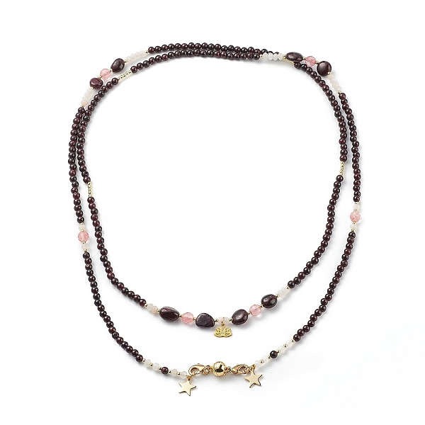 PandaHall 2Pcs 2 Style Natural Garnet & Cherry Quartz Glass Beaded Necklaces Set with 304 Stainless Steel Star & Lotus Charms, Gemstone...
PandaHall 2Pcs 2 Style Natural Garnet & Cherry Quartz Glass Beaded Necklaces Set with 304 Stainless Steel Star & Lotus Charms, Gemstone...