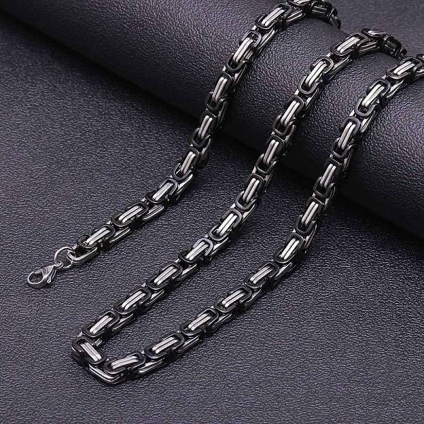 PandaHall Titanium Steel Byzantine Chains Necklaces for Men, Black, 21.65 inch(55cm) Titanium Steel
PandaHall Titanium Steel Byzantine Chains Necklaces for Men, Black, 21.65 inch(55cm) Titanium Steel