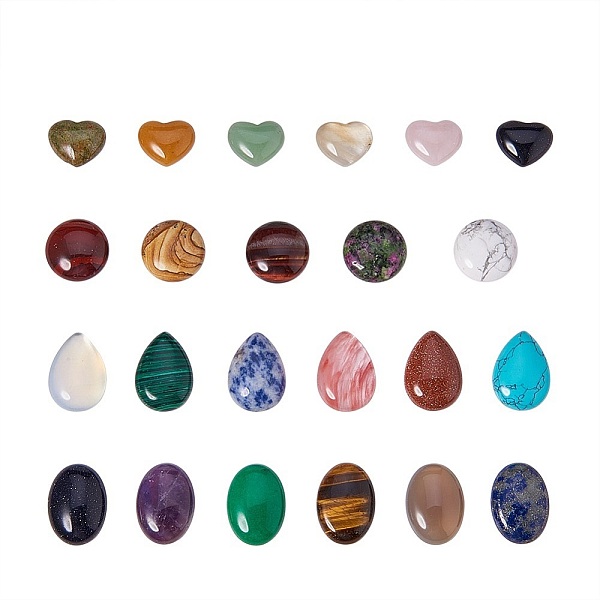 PandaHall Gemstone Cabochons, 15~25x18~20x6~7mm, 1pcs/style, 23pcs/box Mixed Stone Others
PandaHall Gemstone Cabochons, 15~25x18~20x6~7mm, 1pcs/style, 23pcs/box Mixed Stone Others