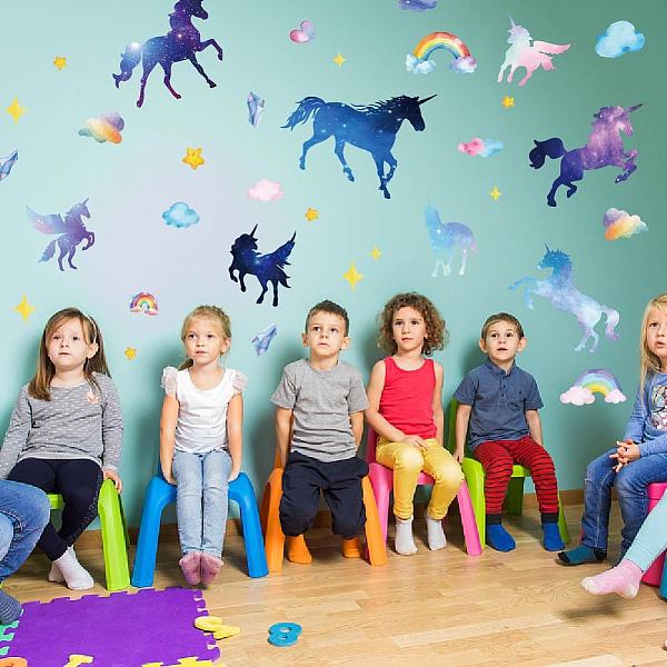 PandaHall SUPERDANT Unicorn Wall Decal Rainbow Clouds Stars Wall Sticker Cute Gradient Color Unicorn Wall Decals for Bedroom Living Room...
PandaHall SUPERDANT Unicorn Wall Decal Rainbow Clouds Stars Wall Sticker Cute Gradient Color Unicorn Wall Decals for Bedroom Living Room...