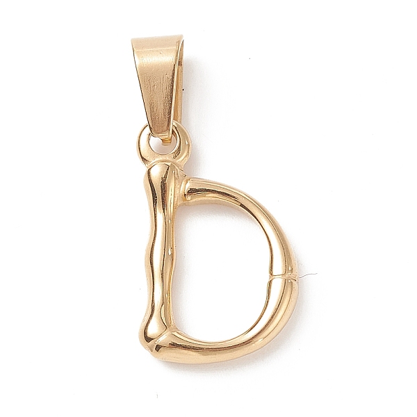 PandaHall 304 Stainless Steel Pendants, Bamboo Style, Letter, Golden Color, Letter.D, 18x12x3mm, Hole: 3x7mm 304 Stainless Steel Letter D
PandaHall 304 Stainless Steel Pendants, Bamboo Style, Letter, Golden Color, Letter.D, 18x12x3mm, Hole: 3x7mm 304 Stainless Steel Letter D