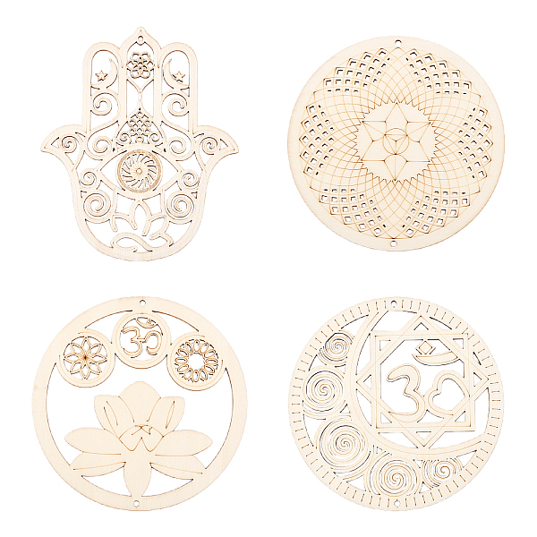 PandaHall Wooden Bohemian Meditation Energy Symbol Cup Mats, Hollowed Out Coasters, Also as Pendant Decoration, Lemon Chiffon, Coaster...
PandaHall Wooden Bohemian Meditation Energy Symbol Cup Mats, Hollowed Out Coasters, Also as Pendant Decoration, Lemon Chiffon, Coaster...