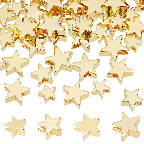 PandaHall 64Pcs 4 Style Brass Beads, Star, Golden, 4.5~7x5~7.5x2.5~3mm, Hole: 1.4~1.8mm, 16pcs/style Brass Star
PandaHall 64Pcs 4 Style Brass Beads, Star, Golden, 4.5~7x5~7.5x2.5~3mm, Hole: 1.4~1.8mm, 16pcs/style Brass Star