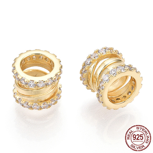 PandaHall 925 Sterling Silver Micro Pave Cubic Zirconia Beads, Hollow Column, Nickel Free, Real 18K Gold Plated, 8x7mm, Hole: 5mm Sterling..., Clear
PandaHall 925 Sterling Silver Micro Pave Cubic Zirconia Beads, Hollow Column, Nickel Free, Real 18K Gold Plated, 8x7mm, Hole: 5mm Sterling..., Clear