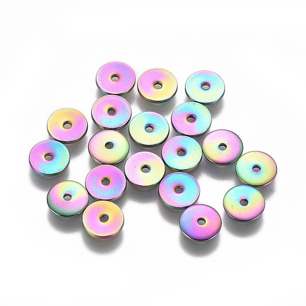 PandaHall Ion Plating(IP) 304 Stainless Steel Spacer Beads, Flat Round, Rainbow Color, 6x0.8mm, Hole: 1mm 304 Stainless Steel Flat Round
PandaHall Ion Plating(IP) 304 Stainless Steel Spacer Beads, Flat Round, Rainbow Color, 6x0.8mm, Hole: 1mm 304 Stainless Steel Flat Round