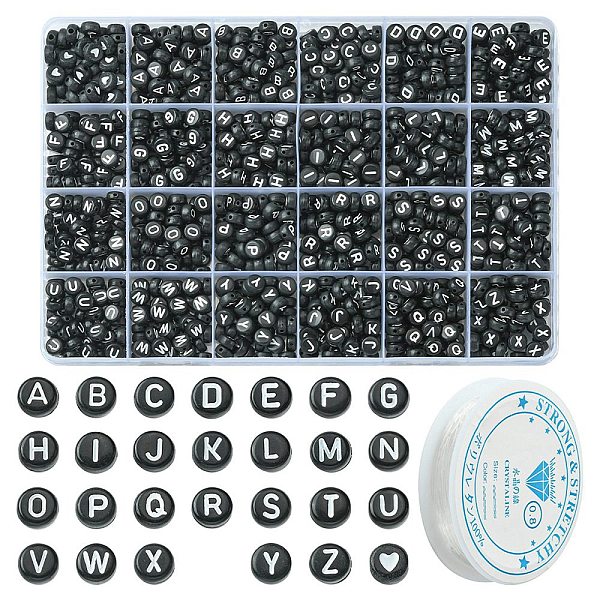 PandaHall 1200Pcs DIY Acrylic Bead Stretch Bracelets Kits for Children's Day, Including Flat Round Beads and Clear Elastic Crystal Thread..., Black
PandaHall 1200Pcs DIY Acrylic Bead Stretch Bracelets Kits for Children's Day, Including Flat Round Beads and Clear Elastic Crystal Thread..., Black