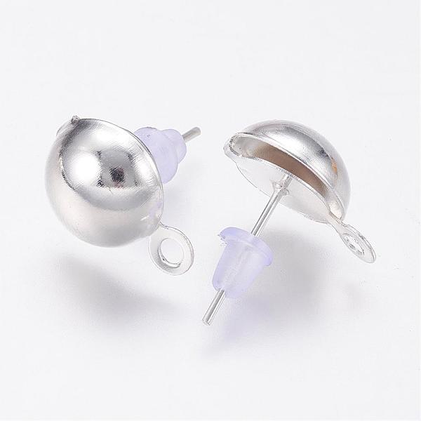 PandaHall Iron Stud Earring Findings, with Loop and Plastic Ear Nuts/Earring Backs, Silver, 8mm, Hole: 1mm, Pin: 0.7mm Iron Others
PandaHall Iron Stud Earring Findings, with Loop and Plastic Ear Nuts/Earring Backs, Silver, 8mm, Hole: 1mm, Pin: 0.7mm Iron Others