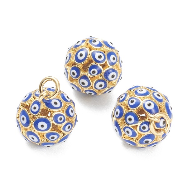 PandaHall Brass Enamel Charms, with Jump Ring, Real 18K Gold Plated, Long-Lasting Plated, Round with Eyes, Colorful, 14x13mm, Jump Ring...
PandaHall Brass Enamel Charms, with Jump Ring, Real 18K Gold Plated, Long-Lasting Plated, Round with Eyes, Colorful, 14x13mm, Jump Ring...