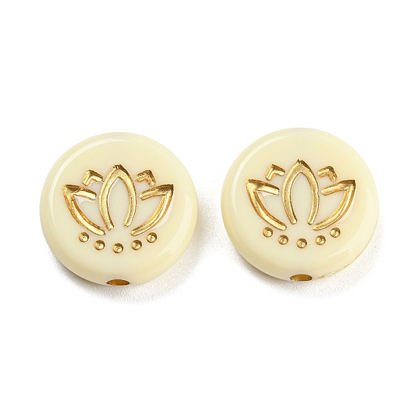 PandaHall Plating Acrylic Beads, Golden Metal Enlaced, Flat Round with Lotus Pattern, Lemon Chiffon, 13.5x3.5mm, Hole: 1.8mm, about...
PandaHall Plating Acrylic Beads, Golden Metal Enlaced, Flat Round with Lotus Pattern, Lemon Chiffon, 13.5x3.5mm, Hole: 1.8mm, about...