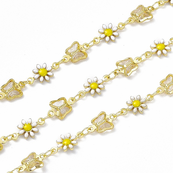 PandaHall Handmade Glass Butterfly & Enamel Daisy Flower Link Chains, with Real 18K Gold Plated Brass Findings, Soldered, with Spool, Clear...
PandaHall Handmade Glass Butterfly & Enamel Daisy Flower Link Chains, with Real 18K Gold Plated Brass Findings, Soldered, with Spool, Clear...
