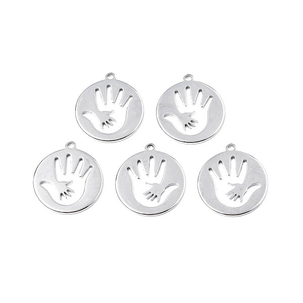 PandaHall 201 Stainless Steel Pendants, Flat Round with Palm, Stainless Steel Color, 24.5x21.5x1.5mm, Hole: 2mm 201 Stainless Steel Flat...
PandaHall 201 Stainless Steel Pendants, Flat Round with Palm, Stainless Steel Color, 24.5x21.5x1.5mm, Hole: 2mm 201 Stainless Steel Flat...
