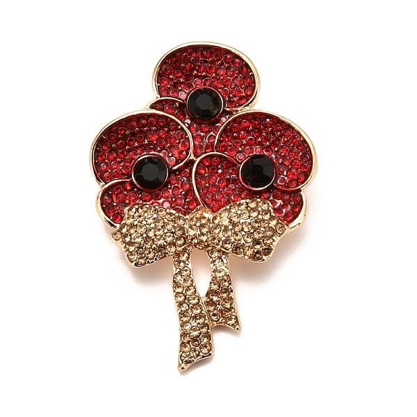 PandaHall Alloy Brooches, with Rhinestone and Enamel, Remembrance Poppy Flower Badge, Light Gold, 52.5x35.5x8.5mm Alloy+Rhinestone..., Multicolor
PandaHall Alloy Brooches, with Rhinestone and Enamel, Remembrance Poppy Flower Badge, Light Gold, 52.5x35.5x8.5mm Alloy+Rhinestone..., Multicolor